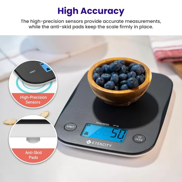 Etekcity Food Kitchen Scale Digital Mechanical Weighing Scale Grams and Oz for Weight LossCooking and Baking BlackBlack