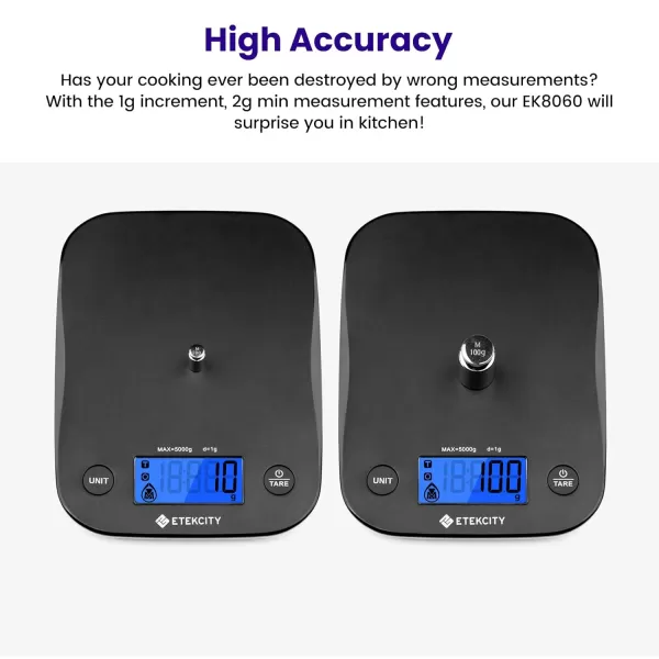 Etekcity Food Kitchen Scale Digital Mechanical Weighing Scale Grams and Oz for Weight LossCooking and Baking BlackBlack