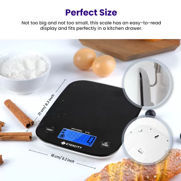 Etekcity Food Kitchen Scale Digital Mechanical Weighing Scale Grams and Oz for Weight LossCooking and Baking BlackBlack