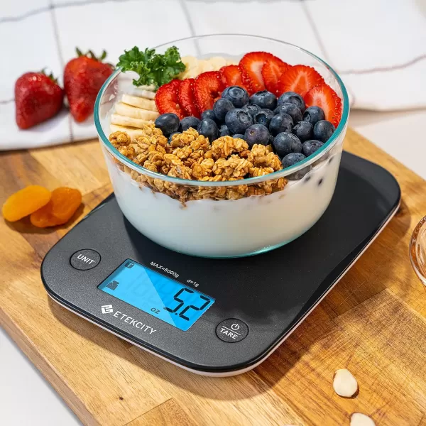 Etekcity Food Kitchen Scale Digital Mechanical Weighing Scale Grams and Oz for Weight LossCooking and Baking BlackBlack