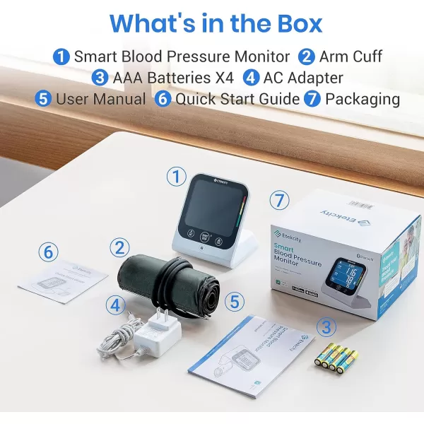 Etekcity Smart High Blood Pressure Monitor for Home Use FSA HSA Store Eligible Items Cuff for Standard to Large Arms Accurate Bluetooth BP Machine with Data Storage Home Medical Diagnostic Kit