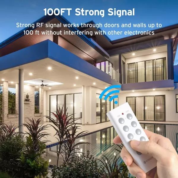 Etekcity Wireless Remote Control Outlet Light Switch for Lights Lamps Fans up to 100 Feet Range FCC ampamp ETL Listed Learning Code 5Rx2Tx5Rx2Tx