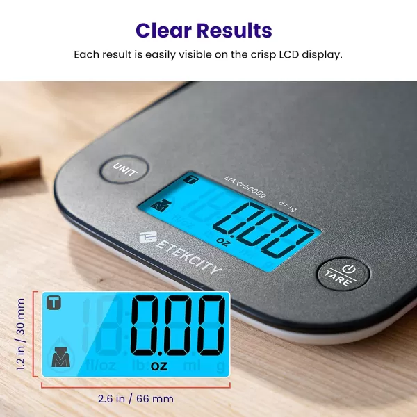 imageEtekcity Food Kitchen Scale Digital Mechanical Weighing Scale Grams and Oz for Weight LossCooking and Baking BlackBlack