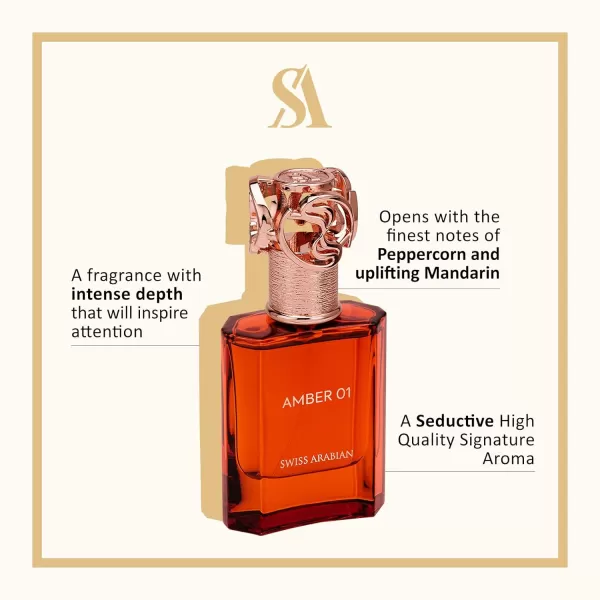 Swiss Arabian Amber 07  Luxury Products From Dubai  Long Lasting Addictive Personal EDP Spray Fragrance  Seductive Signature Aroma  17 OzAmber 01