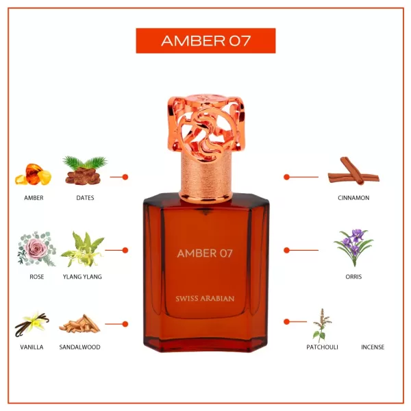 Swiss Arabian Amber 07  Luxury Products From Dubai  Long Lasting Addictive Personal EDP Spray Fragrance  Seductive Signature Aroma  17 OzAmber 07