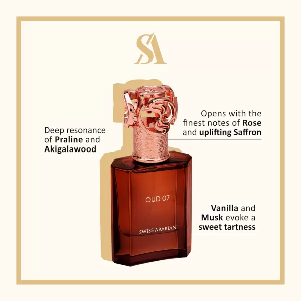 Swiss Arabian Amber 07  Luxury Products From Dubai  Long Lasting Addictive Personal EDP Spray Fragrance  Seductive Signature Aroma  17 OzOud 07