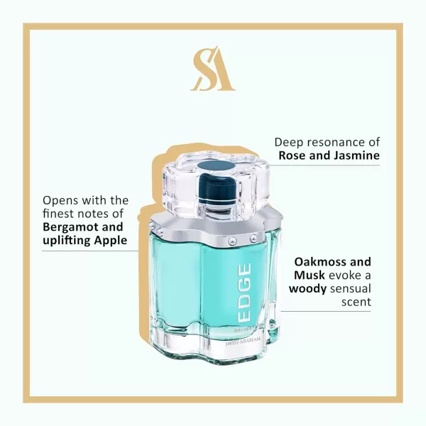 Swiss Arabian EDGE Intense  Luxury Products From Dubai  Long Lasting Addictive Personal EDP Spray Fragrance  Seductive Signature Aroma  34 Oz