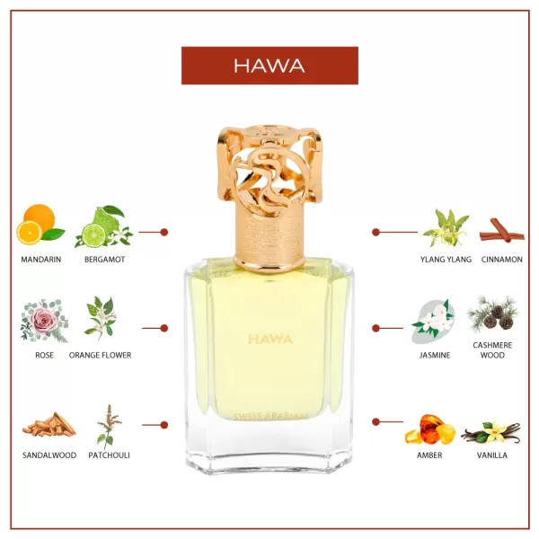 Swiss Arabian Hawa  Luxury Product from Dubai  Notes of White Florals Citrus Amber  Long Lasting Addictive Personal EDP Spray Fragrance  17 oz