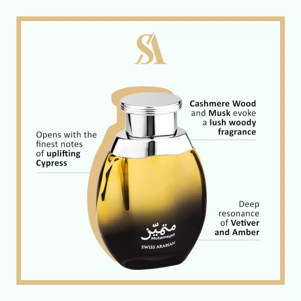 Swiss Arabian Mutamayez  Luxury Products From Dubai  Long Lasting Addictive Personal EDP Spray Fragrance  Seductive Signature Aroma  34 Oz