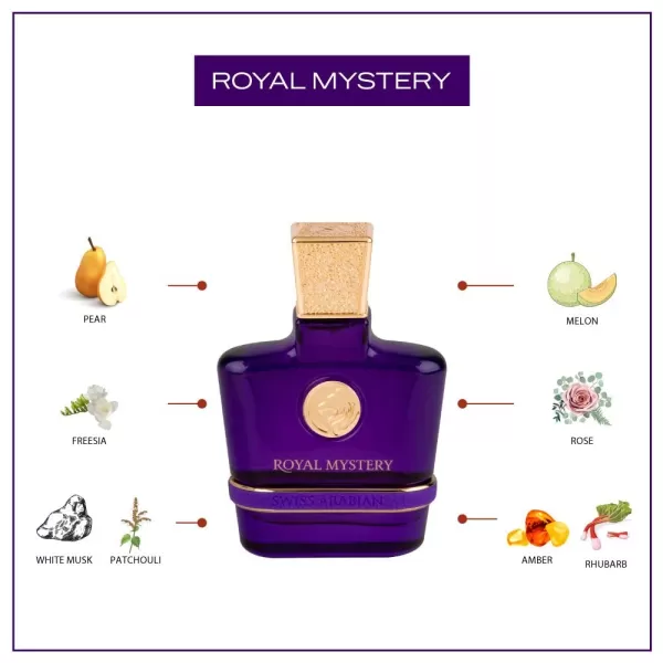 Swiss Arabian Royal Mystery  Luxury Products From Dubai  Long Lasting Addictive Personal EDP Spray Fragrance  Seductive Signature Aroma  34 Oz