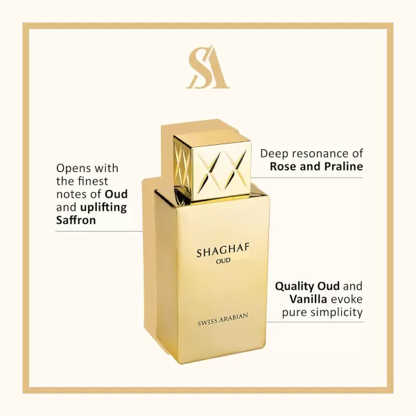 Swiss Arabian Shaghaf Collection  Unisex Fragrance Gift Set  Sensual and Warm Finish  Includes Shaghaf Oud Shaghaf Men and Shaghaf Oud Aswad  Luxurious Scents To Define You  3 Pc