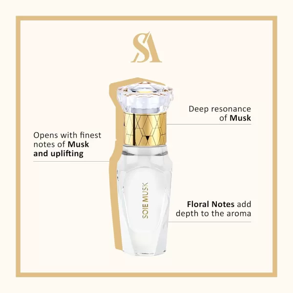 Swiss Arabian Soie Musk For Unisex  Luxury Products From Dubai  Long Lasting Personal Perfume Oil  A Seductive Exceptionally Made Signature Fragrance  The Luxurious Scent Of Arabia  04 Oz