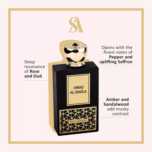 Swiss Arabian Areej Al Sheila  Luxury Products From Dubai  Long Lasting Addictive Personal EDP Spray Fragrance  Seductive Signature Aroma  34 Oz