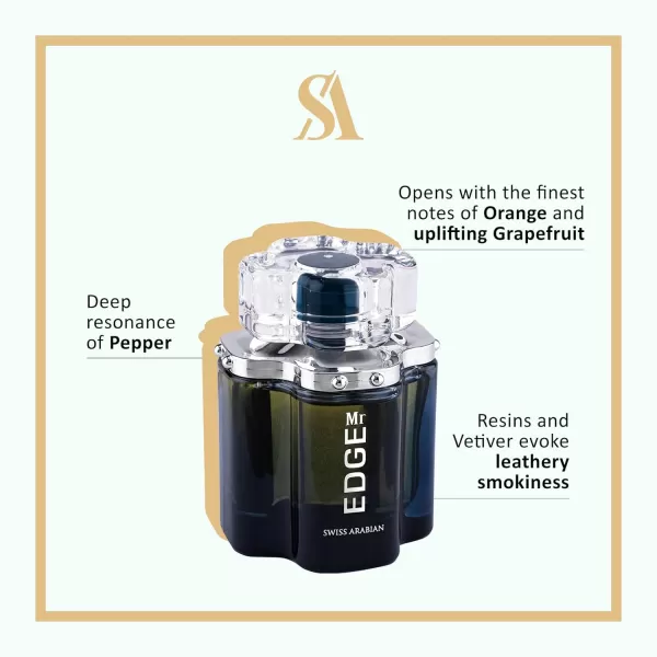 Swiss Arabian EDGE  Luxury Products From Dubai  Long Lasting and Addictive Personal EDP Spray Fragrance  The Luxurious Scent of Arabia  34 ozOrange