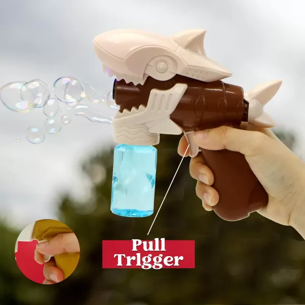 JOYIN 2 Bubble Gun for Kids Automatic Dinosaur Bubble Blower Toys with 2 Bubble Solution Fun Summer Outdoor Party Gift for 4 5 6 7 8 Years Old Toddlers Boys Girls