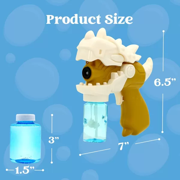 JOYIN 2 Bubble Gun for Kids Automatic Dinosaur Bubble Blower Toys with 2 Bubble Solution Fun Summer Outdoor Party Gift for 4 5 6 7 8 Years Old Toddlers Boys Girls