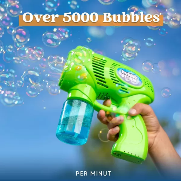 JOYIN 2 Bubble Guns with 2 Bottles Bubble Refill Solution Bubble Machine Gun for Kids Toddlers Bubble Blaster Party Favors Summer Outdoors Activity Wedding Easter Birthday GiftBluegreen