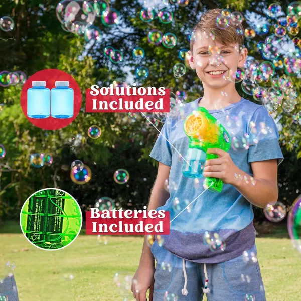 JOYIN 2 Bubble Guns with 2 Bottles Bubble Refill Solution Bubble Machine Gun for Kids Toddlers Bubble Blaster Party Favors Summer Outdoors Activity Wedding Easter Birthday GiftGreenblue