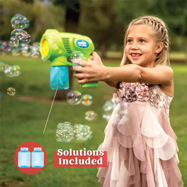 JOYIN 2 Bubble Guns with 2 Bottles Bubble Refill Solution Bubble Machine Gun for Kids Toddlers Bubble Blaster Party Favors Summer Outdoors Activity Wedding Easter Birthday GiftBluegreen