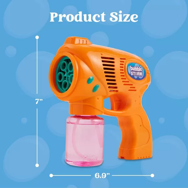 JOYIN 2 Bubble Guns with 2 Bottles Bubble Refill Solution Bubble Machine Gun for Kids Toddlers Bubble Blaster Party Favors Summer Outdoors Activity Wedding Easter Birthday GiftOrangeblue