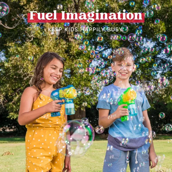 JOYIN 2 Bubble Guns with 2 Bottles Bubble Refill Solution Bubble Machine Gun for Kids Toddlers Bubble Blaster Party Favors Summer Outdoors Activity Wedding Easter Birthday GiftGreenblue