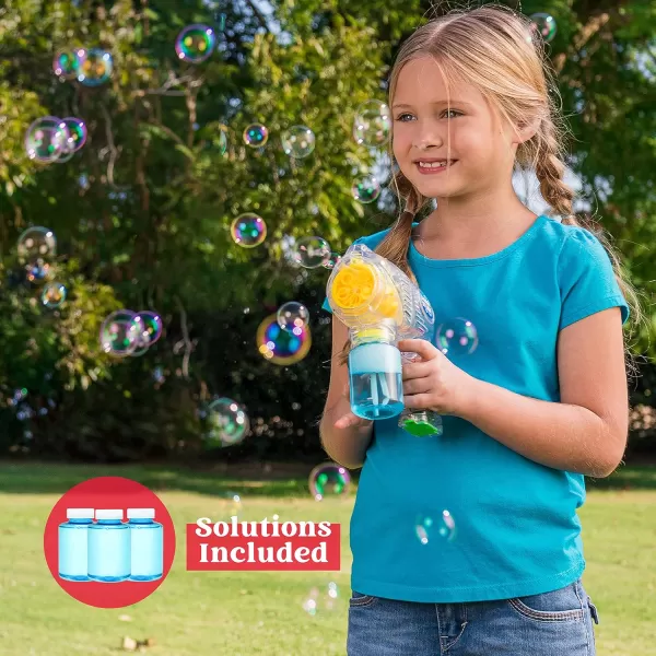 JOYIN 3 Packs Bubble Guns with Rich Bubbles Automatic Bubble Maker Blower Machine with 3 Bubble Solutions for Kids Bubble Party Favors Summer Toy Birthday Outdoor ampamp Indoor Activity EasterTransparent