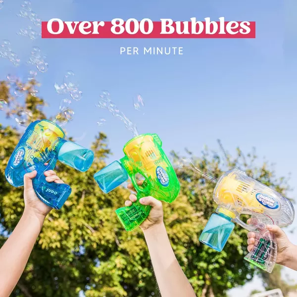 JOYIN 3 Packs Bubble Guns with Rich Bubbles Automatic Bubble Maker Blower Machine with 3 Bubble Solutions for Kids Bubble Party Favors Summer Toy Birthday Outdoor ampamp Indoor Activity EasterTransparent