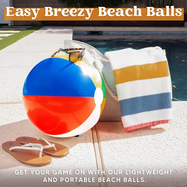 JOYIN 4Pack 20quot Beach Balls  Large Rainbow Beach Ball Inflatable Pool Toys for Party Supplies Decorations Adults Kids Birthday Luau Summer Beach Water Games Beachball Party Favors