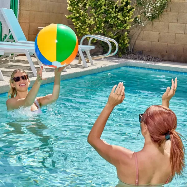 JOYIN 4Pack 20quot Beach Balls  Large Rainbow Beach Ball Inflatable Pool Toys for Party Supplies Decorations Adults Kids Birthday Luau Summer Beach Water Games Beachball Party Favors