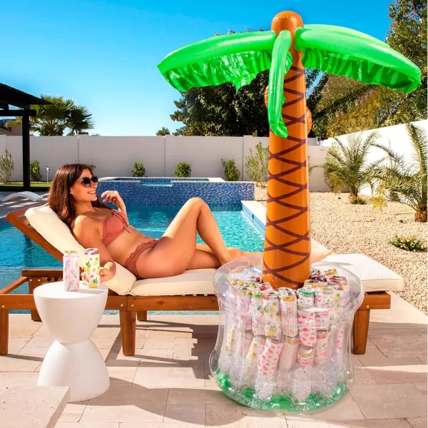 JOYIN 60quot Inflatable Palm Tree Cooler Beach Theme Party Decor Pool Party Decorations Luau Hawaiian Birthday Party Supplies Ocean Jungle Tropical Themed Party Decoration Summer Outdoor Drink Cooler