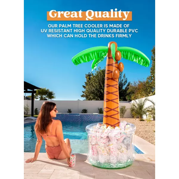 JOYIN 60quot Inflatable Palm Tree Cooler Beach Theme Party Decor Pool Party Decorations Luau Hawaiian Birthday Party Supplies Ocean Jungle Tropical Themed Party Decoration Summer Outdoor Drink Cooler