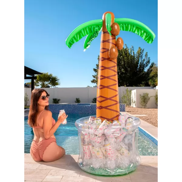 JOYIN 60quot Inflatable Palm Tree Cooler Beach Theme Party Decor Pool Party Decorations Luau Hawaiian Birthday Party Supplies Ocean Jungle Tropical Themed Party Decoration Summer Outdoor Drink Cooler