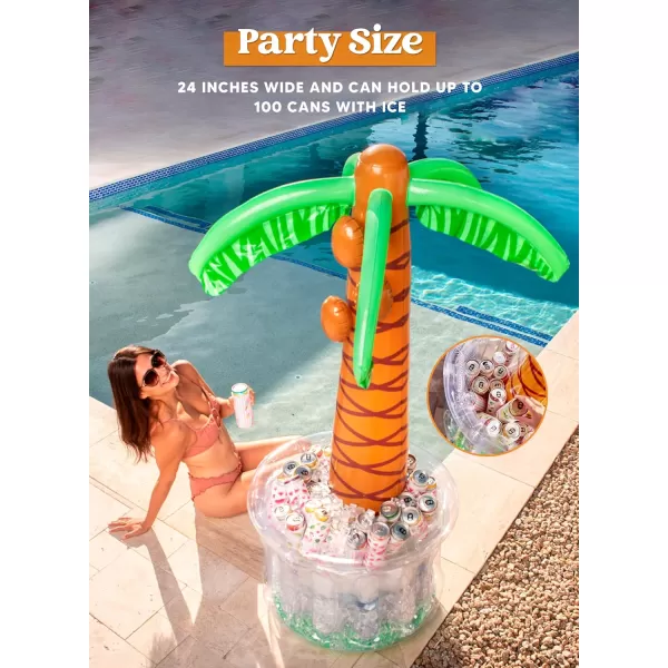 JOYIN 60quot Inflatable Palm Tree Cooler Beach Theme Party Decor Pool Party Decorations Luau Hawaiian Birthday Party Supplies Ocean Jungle Tropical Themed Party Decoration Summer Outdoor Drink Cooler