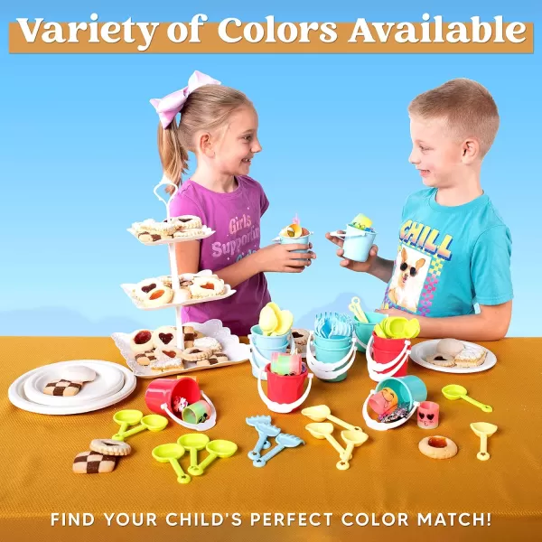 JOYIN Beach Sand Bucket and Shovel Set 12 Sets for Kids Party Favor 3quot Mini Beach and Sand Toys  Use for Sand Molds at The Sandbox