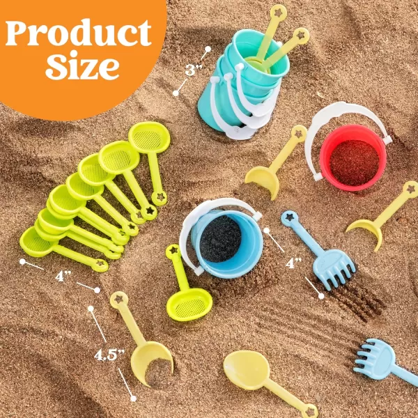 JOYIN Beach Sand Bucket and Shovel Set 12 Sets for Kids Party Favor 3quot Mini Beach and Sand Toys  Use for Sand Molds at The Sandbox