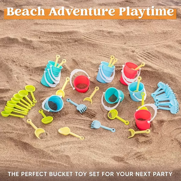 JOYIN Beach Sand Bucket and Shovel Set 12 Sets for Kids Party Favor 3quot Mini Beach and Sand Toys  Use for Sand Molds at The Sandbox