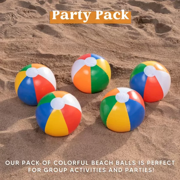 JOYIN Rainbow Beach Balls12 Pack 12 Inflatable Swimming Pool Toys for Summer Water Games Kids Birthday Party Supplies Combo Set Include Inflatable Beach Balls