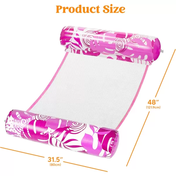 Sloosh 2 Packs Hammock Pool Floats Adults 4in1 MultiPurpose Inflatable Pool Floats PVC Water Hammock Lounge FloatiesBlue Pink