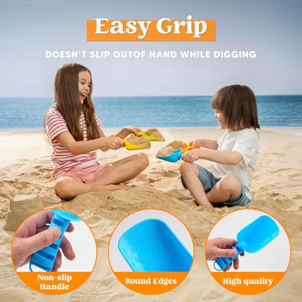 Sloosh Beach Sand Shovels for Kids  4 Packs Shovels Colorful Scoops Travel Sand Toys for Toddlers Kids Outdoor Digging Play Heavy Duty Plastic Garden Planting Shovels Spades Sets Sandbox Toys