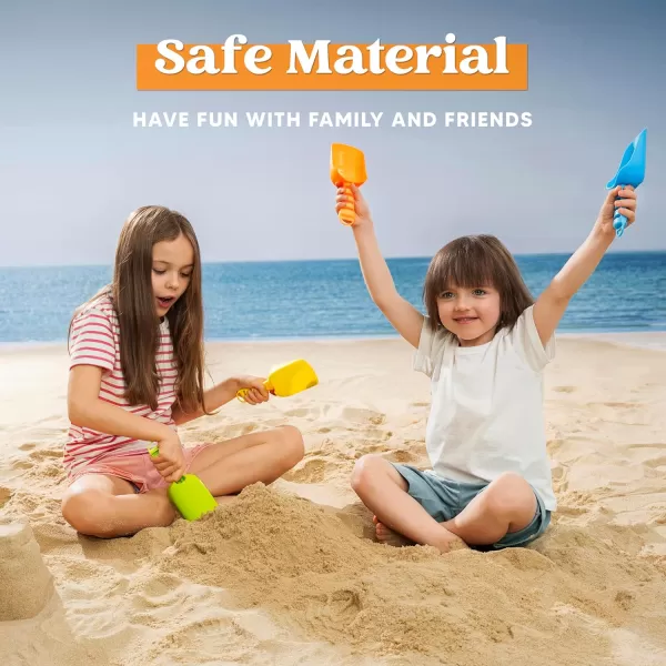 Sloosh Beach Sand Shovels for Kids  4 Packs Shovels Colorful Scoops Travel Sand Toys for Toddlers Kids Outdoor Digging Play Heavy Duty Plastic Garden Planting Shovels Spades Sets Sandbox Toys