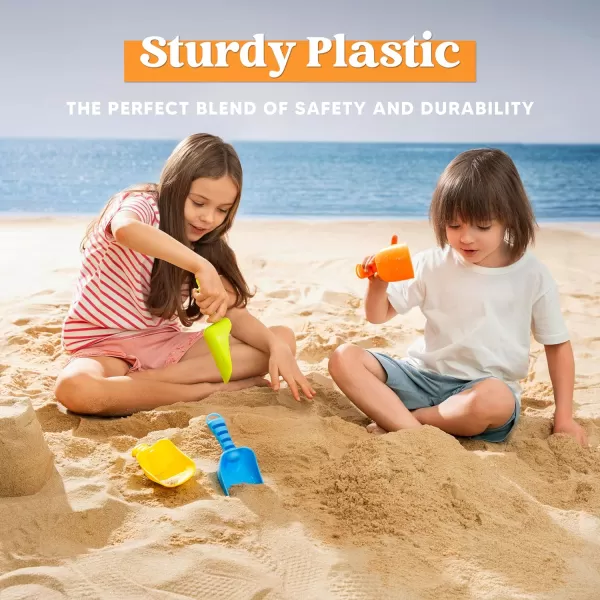 Sloosh Beach Sand Shovels for Kids  4 Packs Shovels Colorful Scoops Travel Sand Toys for Toddlers Kids Outdoor Digging Play Heavy Duty Plastic Garden Planting Shovels Spades Sets Sandbox Toys