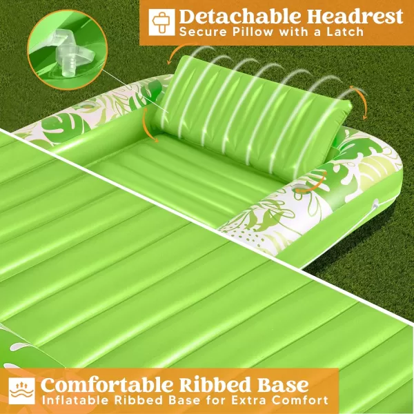 Sloosh Inflatable Tanning Pool Lounger Float for Adults 70quot x 46quot Large Suntan Tub Pool Floats Sun Tan Tub Ice Bath Tub Tanning Bed Blow up Pool Raft Lounge Floatie LBlueGreen