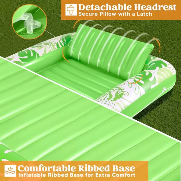 Sloosh Inflatable Tanning Pool Lounger Float for Adults 70quot x 46quot Large Suntan Tub Pool Floats Sun Tan Tub Ice Bath Tub Tanning Bed Blow up Pool Raft Lounge Floatie LBlueGreen