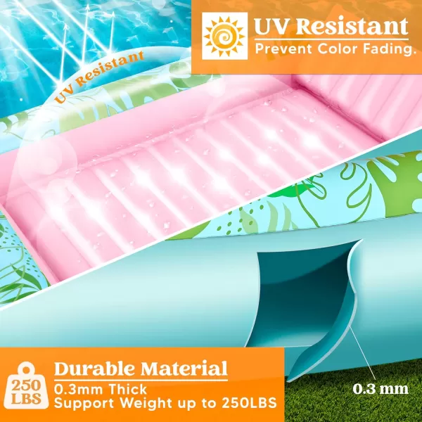 Sloosh Inflatable Tanning Pool Lounger Float for Adults 70quot x 46quot Large Suntan Tub Pool Floats Sun Tan Tub Ice Bath Tub Tanning Bed Blow up Pool Raft Lounge Floatie LBlueCyan Pink