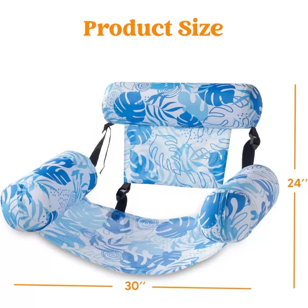 Sloosh Pool Floats Chairs Adult 2 Packs Inflatable Pool Lounge ChairsBlow up Pool Noodles Floats for AdultsFloating Water Chair for Pool Party Summer Water FunSummer Leaves