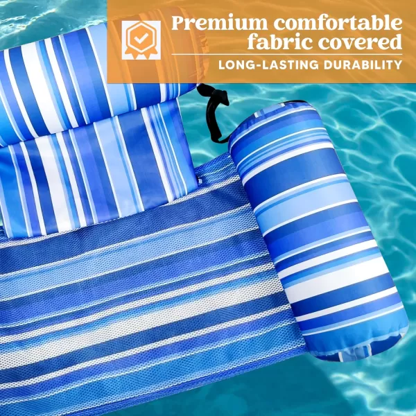 Sloosh Pool Floats Chairs Adult 2 Packs Inflatable Pool Lounge ChairsBlow up Pool Noodles Floats for AdultsFloating Water Chair for Pool Party Summer Water FunStripe