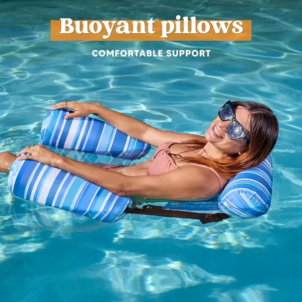 Sloosh Pool Floats Chairs Adult 2 Packs Inflatable Pool Lounge ChairsBlow up Pool Noodles Floats for AdultsFloating Water Chair for Pool Party Summer Water FunStripe