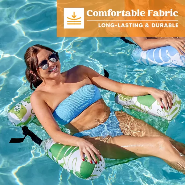 Sloosh Pool Floats Chairs Adult 2 Packs Inflatable Pool Lounge ChairsBlow up Pool Noodles Floats for AdultsFloating Water Chair for Pool Party Summer Water FunSummer Leaves