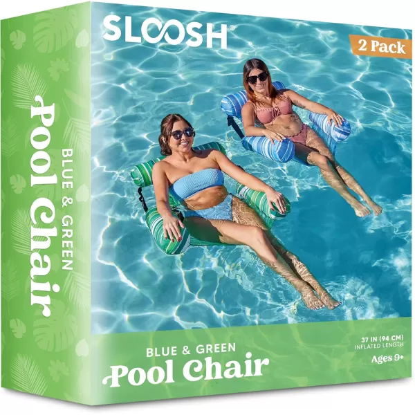 Sloosh Pool Floats Chairs Adult 2 Packs Inflatable Pool Lounge ChairsBlow up Pool Noodles Floats for AdultsFloating Water Chair for Pool Party Summer Water FunStripe