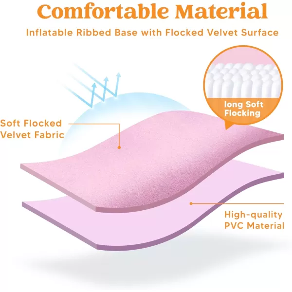 Sloosh Tanning Pool Lounger Float Luxury Fabric Large Pool Floats Inflatable Lake Float Heavy Duty Suntan Tub for Lake Outdoor Backyard Swimming PoolPink